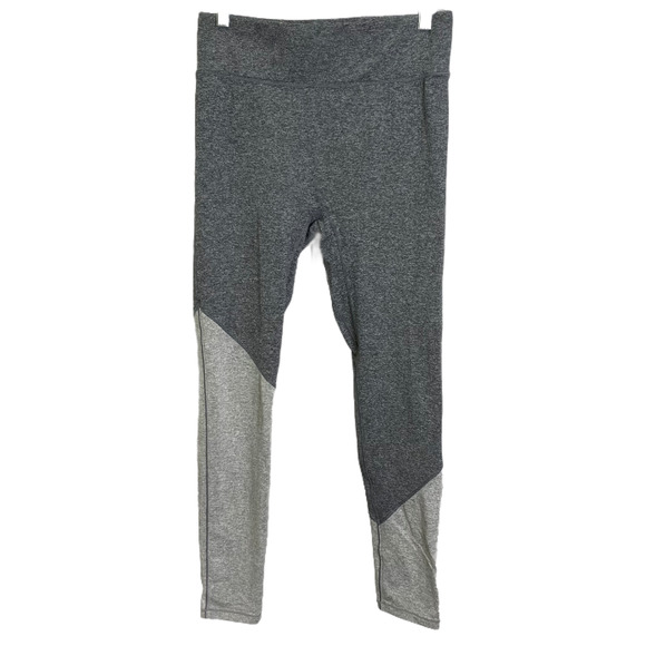 Women's‎ Leggings Cropped Heathered Gray Activewear Fitted Elastic Waist Size L - Picture 2 of 2